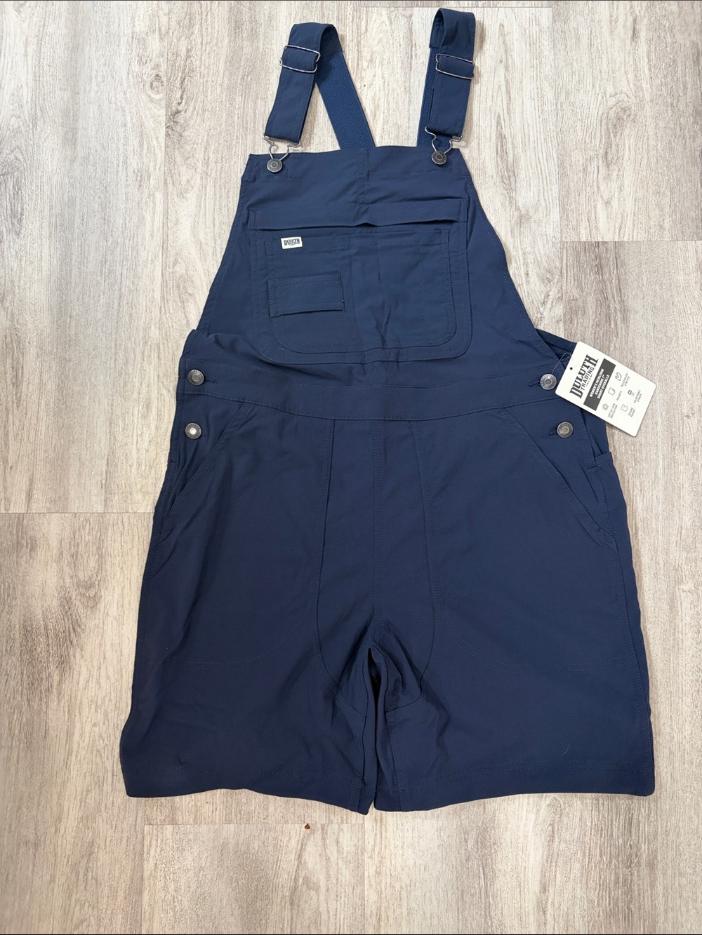 NWT Duluth Trading Co Navy Women's 7”Short Overalls Heirloom Bibs